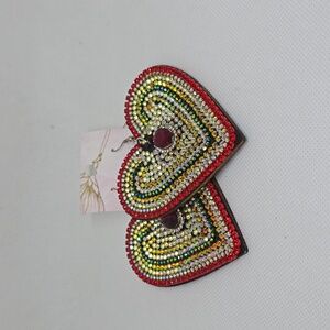 Mexican inspired heart earrings